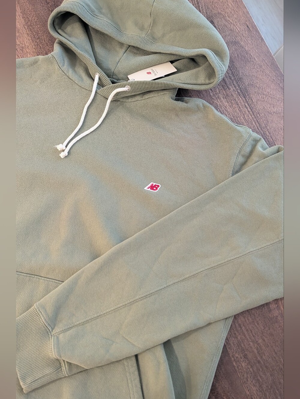 New Balance Olive Green Hoodie Made In USA collection